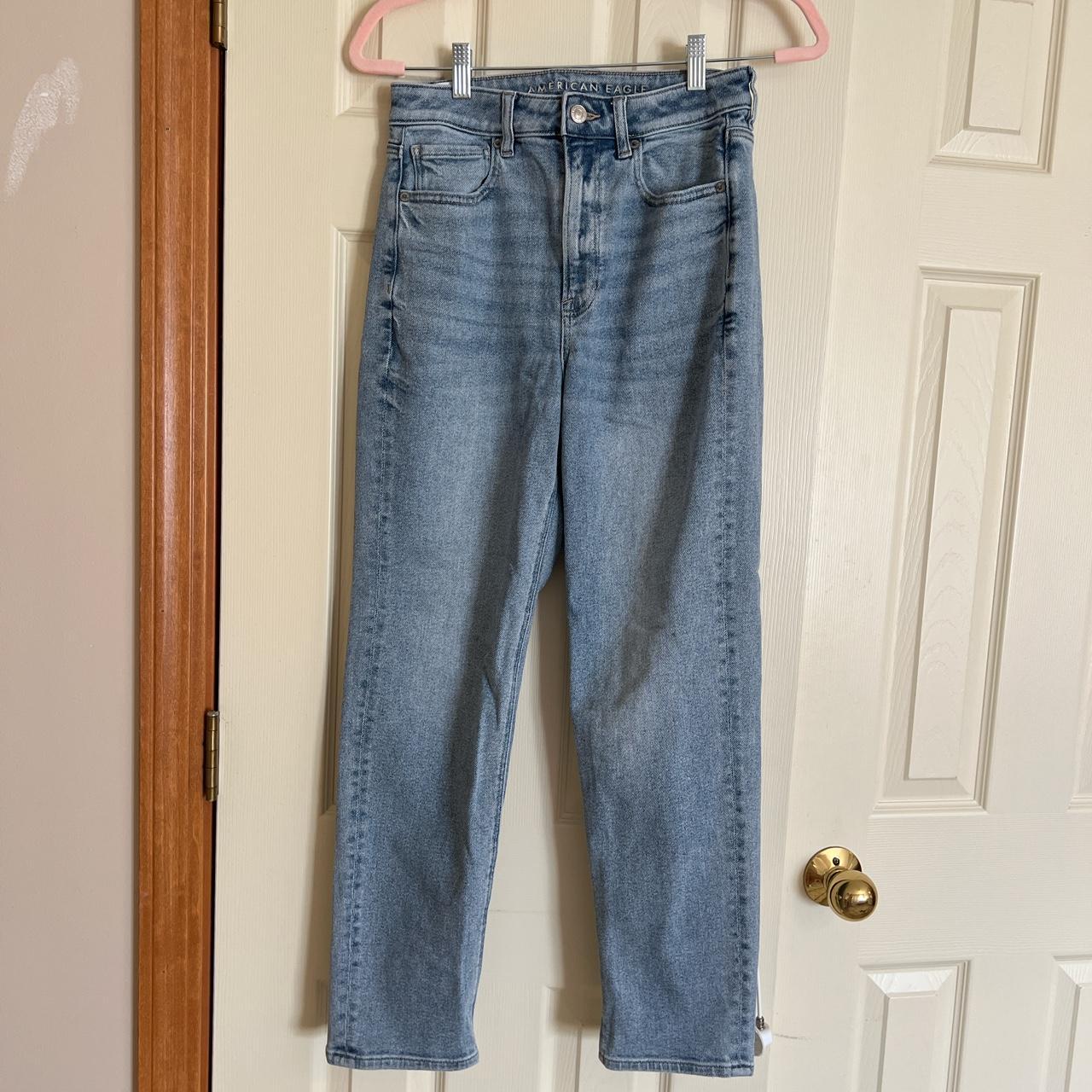 AMERICAN EAGLE ‘mom straight jean’ light... - Depop