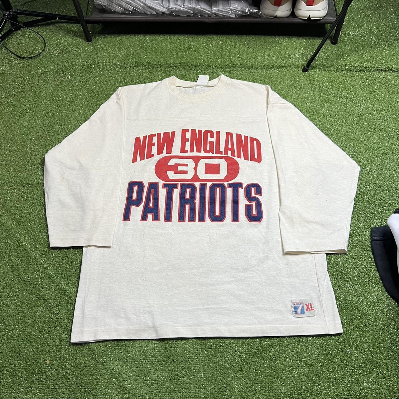 \ud83d\udd25 vintage new england patriots logo 7 white shirt... - Depop