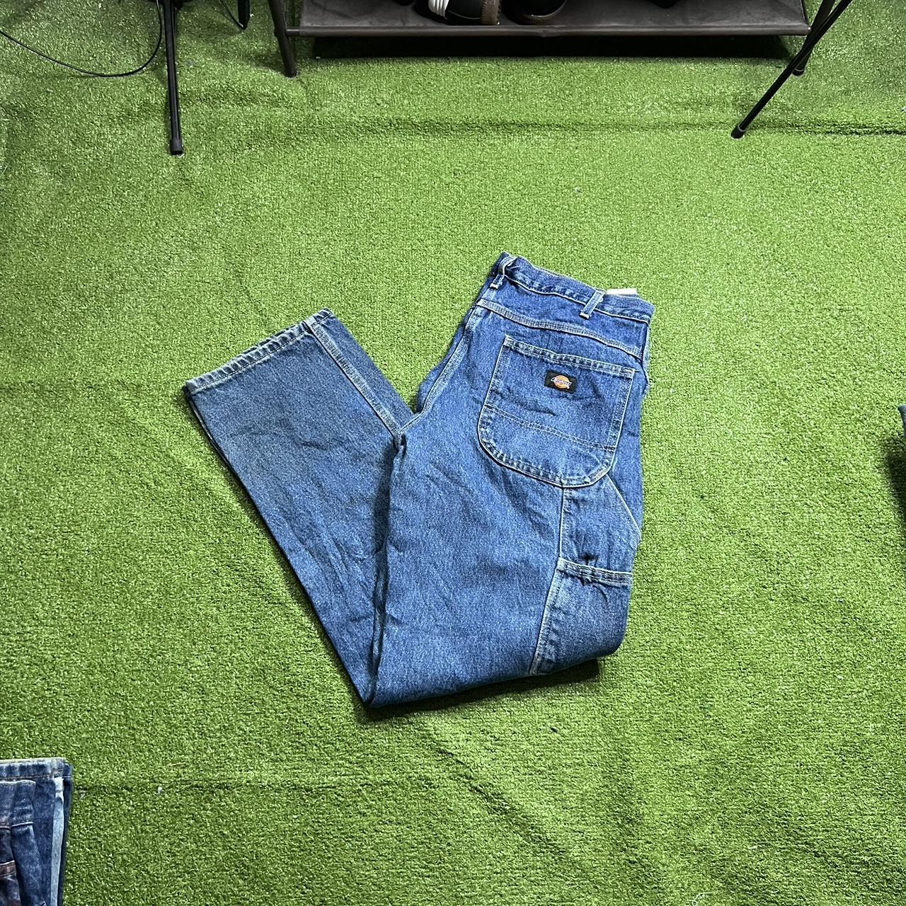 🔥 Vintage Dickies Double Knee Faded Blue Jeans Size Depop