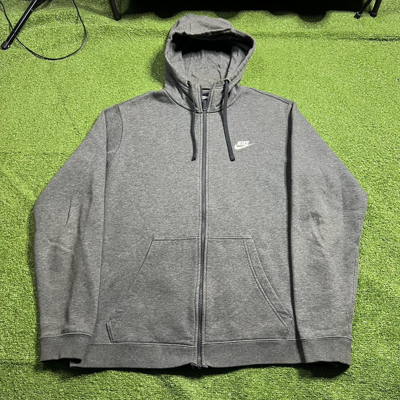 ???? vintage nike dark grey small swoosh zip up hoodie... Depop