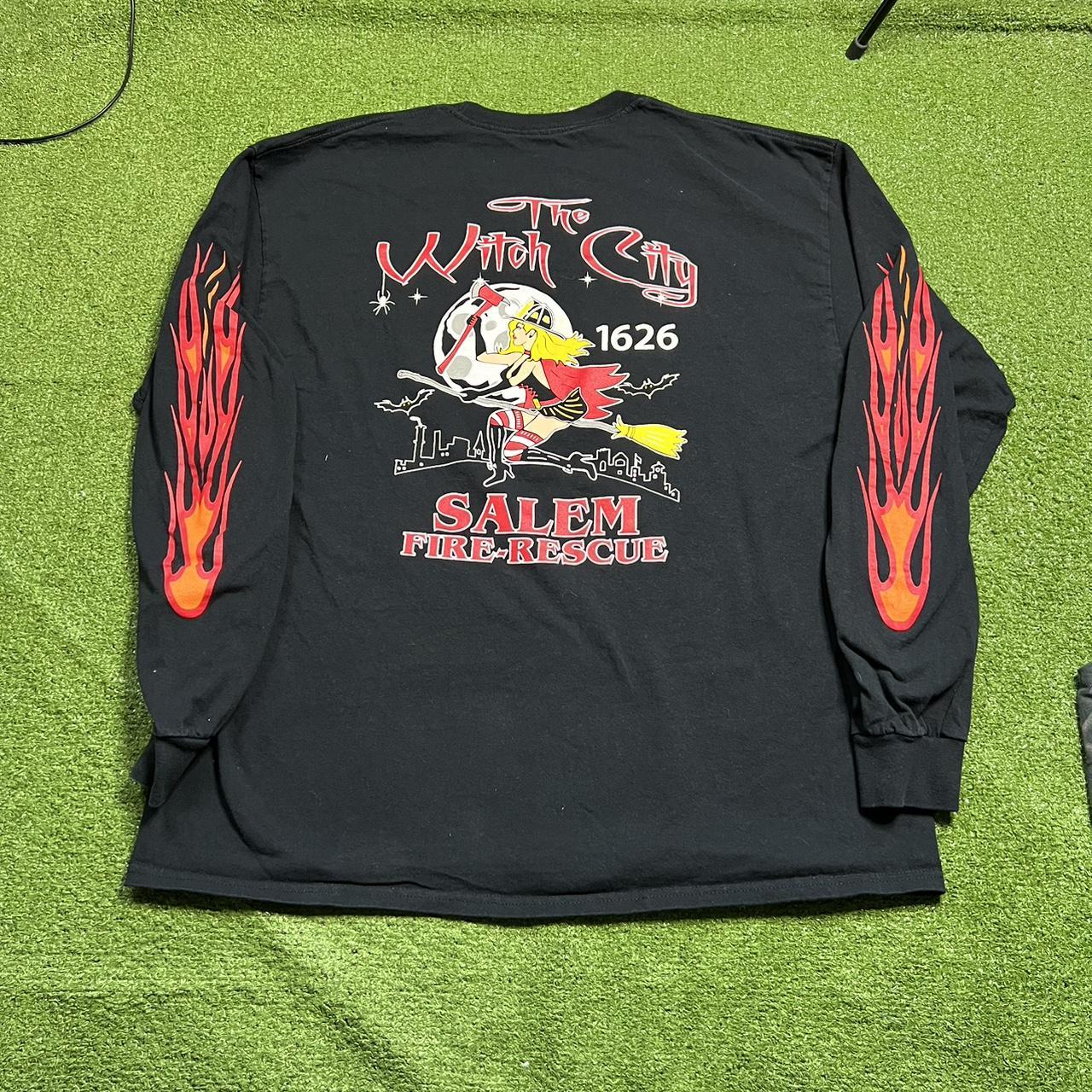 🔥 vintage the witch crew flame sleeve fire rescue... - Depop