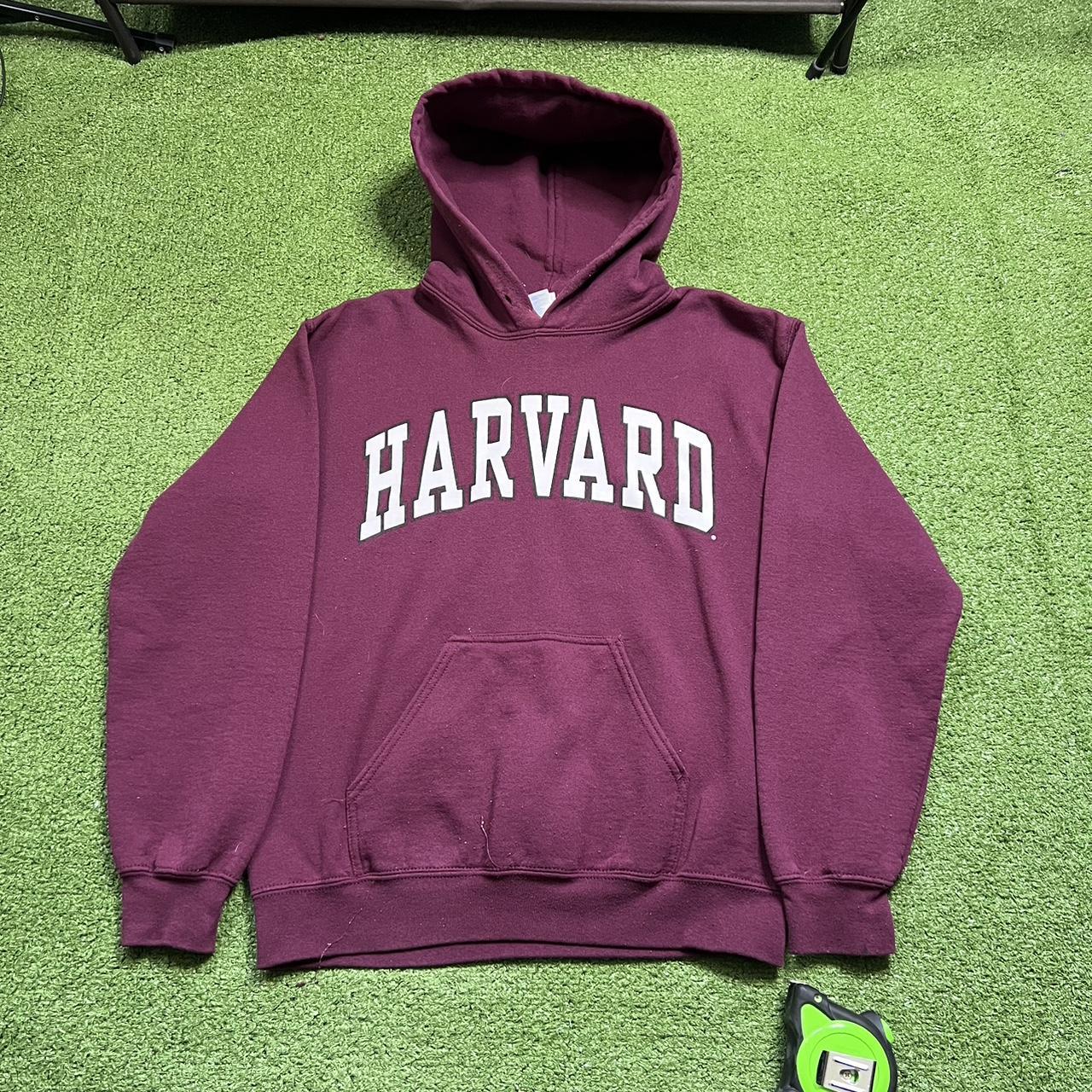 🔥 vintage harvard burgandy spell out collegiate... - Depop