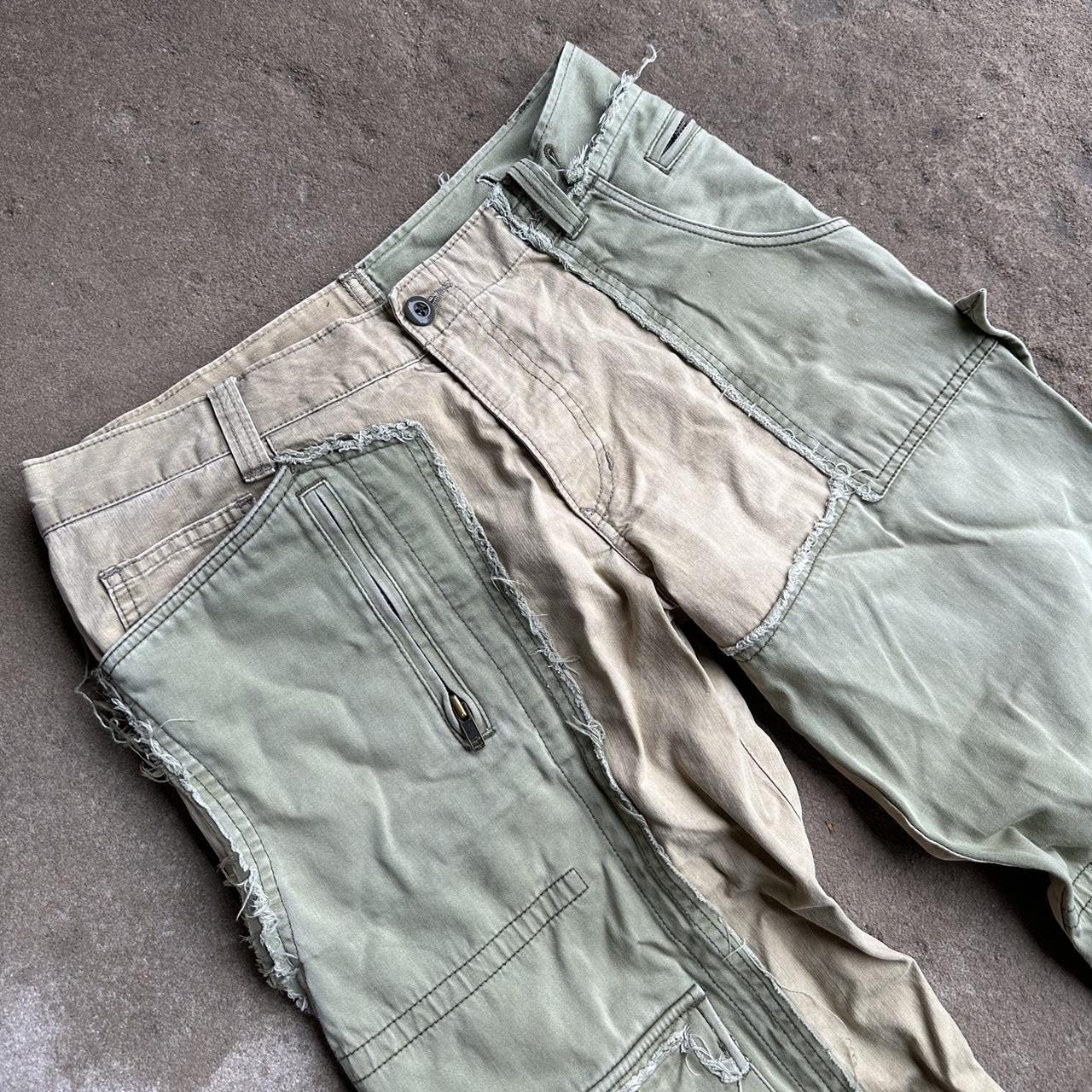 Men's Green and Cream Trousers | Depop