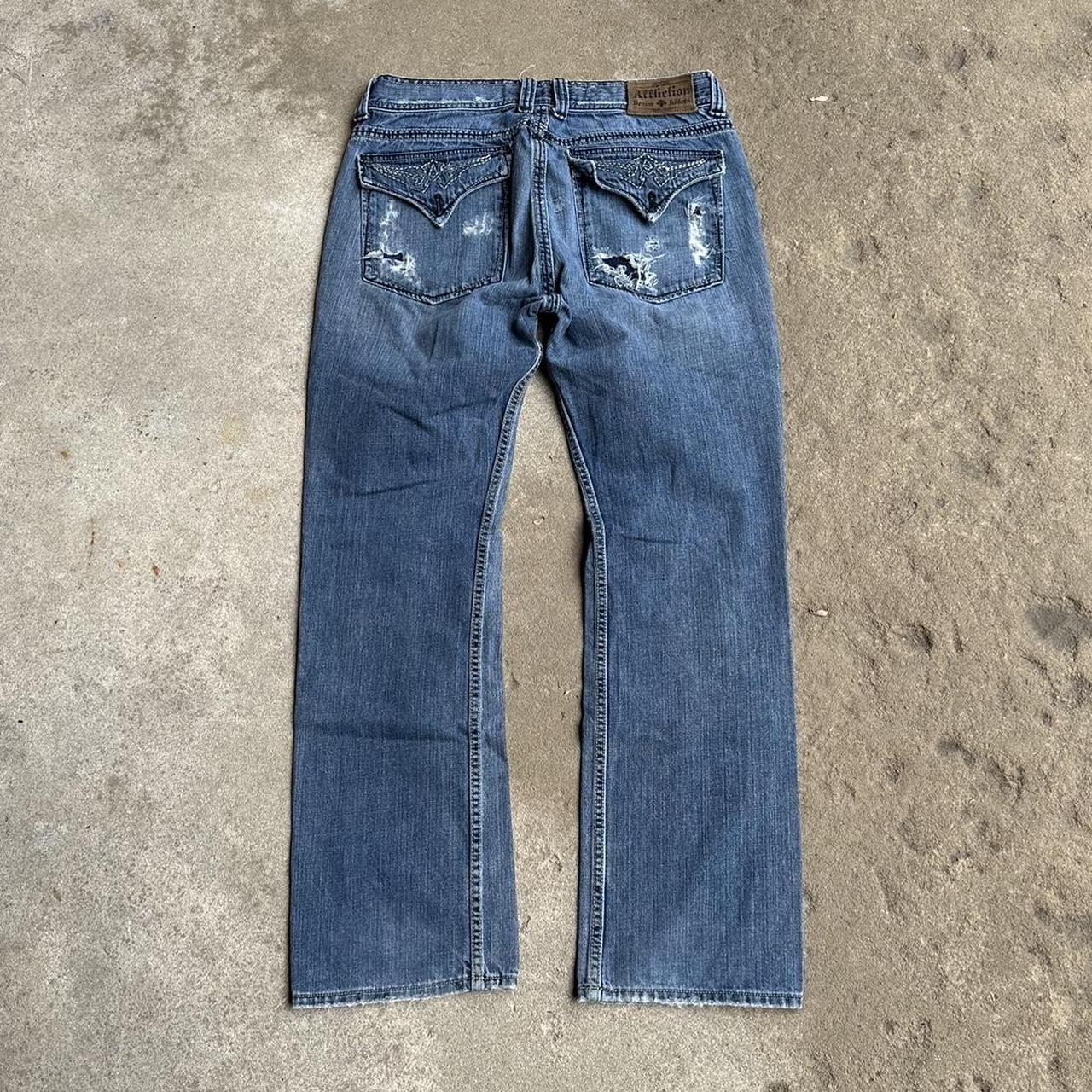 Early 2000’s / Vintage Affliction Denim Raw Jeans... - Depop