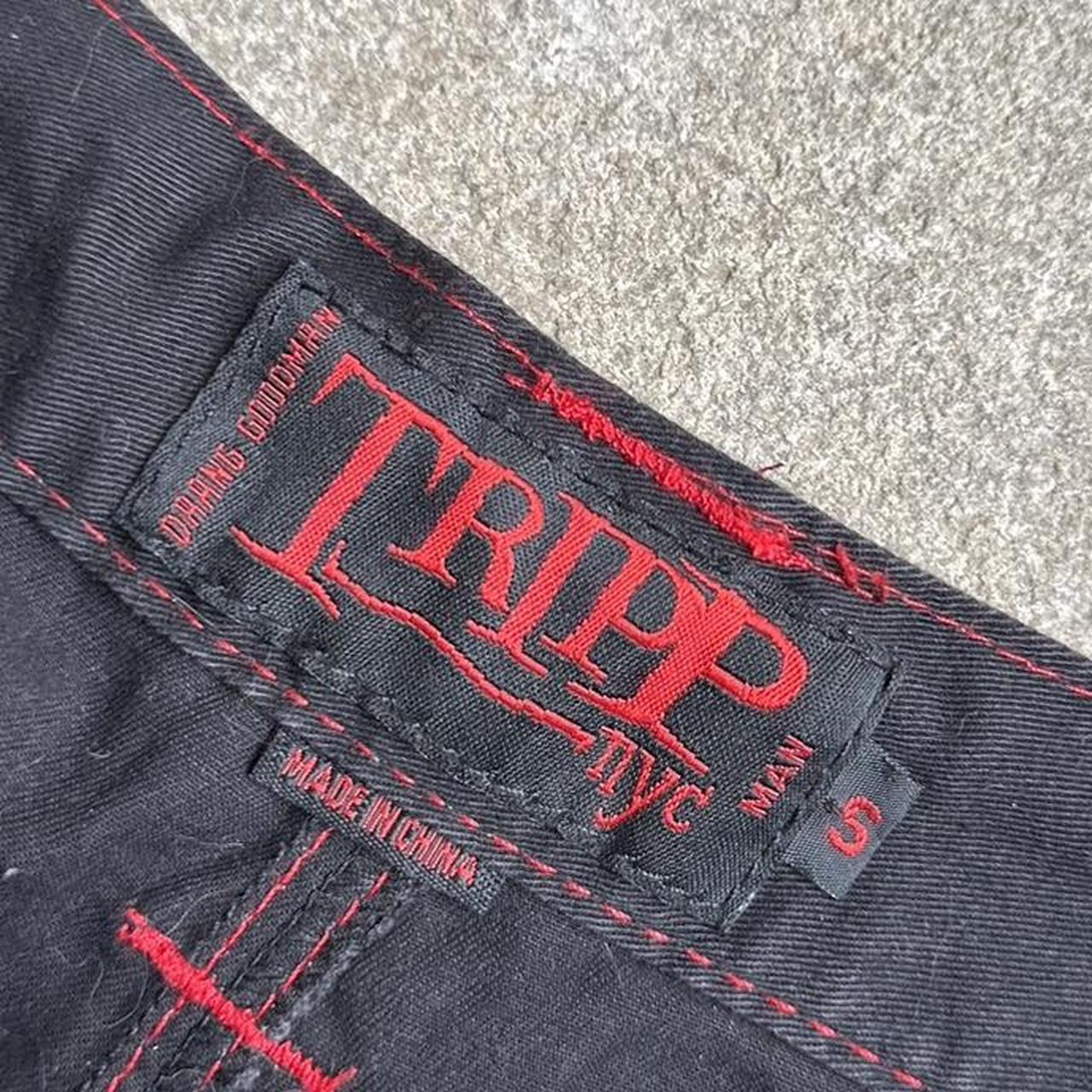 Tripp NYC Men's Black and Red Trousers | Depop