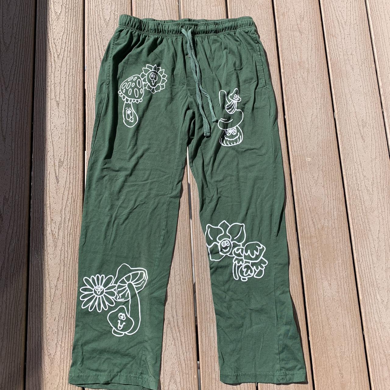 Urban Outfitters Men's Green and White Pajamas Depop