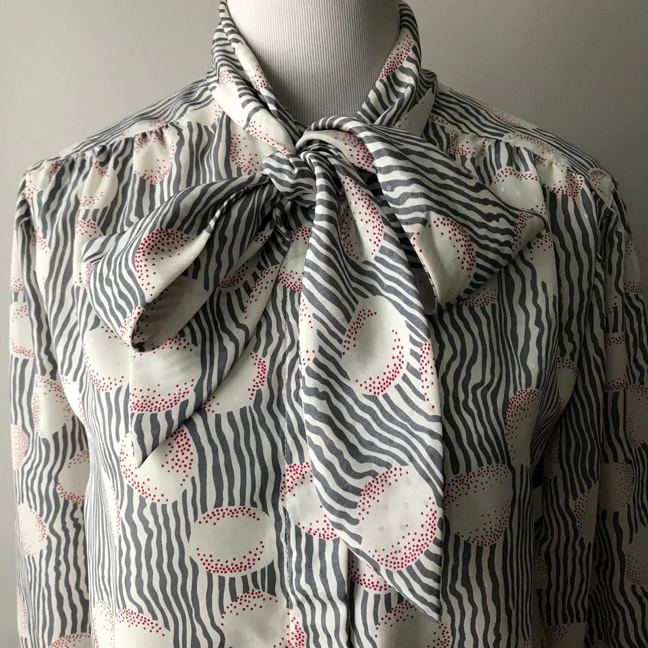 Striped Pussy Bow Blouse I really like the... - Depop