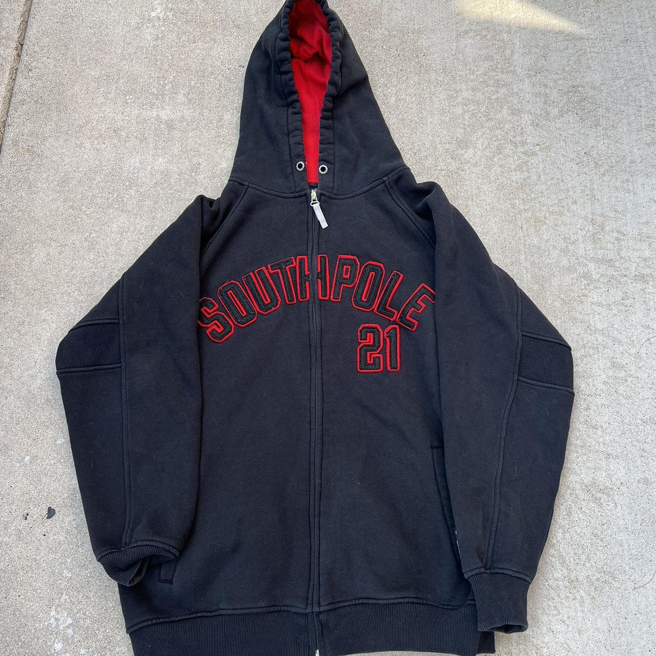 Y2K SouthPole Zip Up Hoodie Size Medium... - Depop