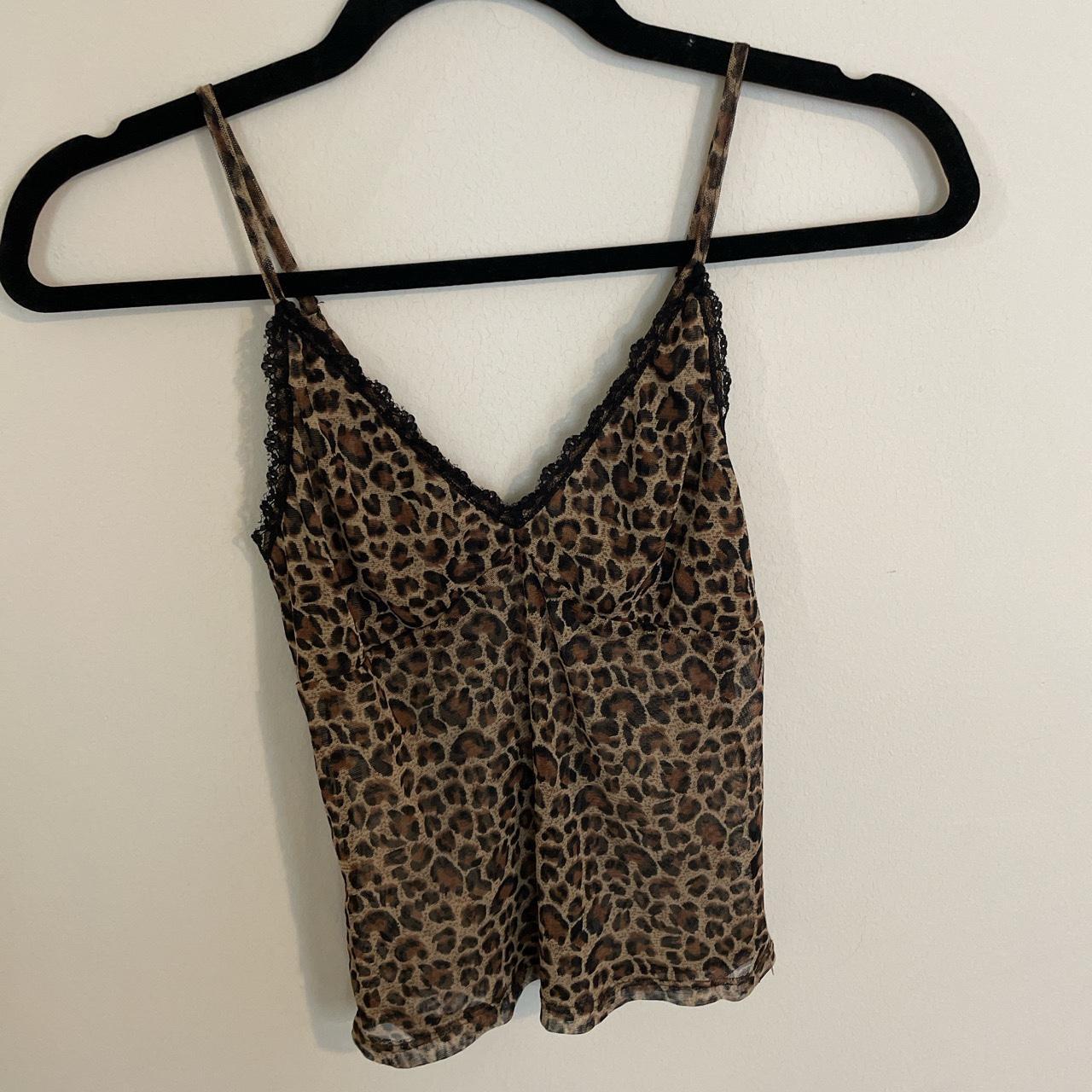 Urban Outfitters Pins & Needles Leopard Print Mesh... - Depop