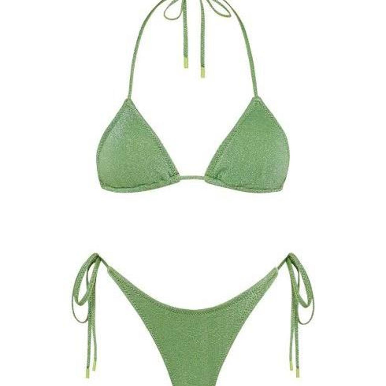 Green Sparkly Triangl Bikini Set Top Is Size Xs Depop 