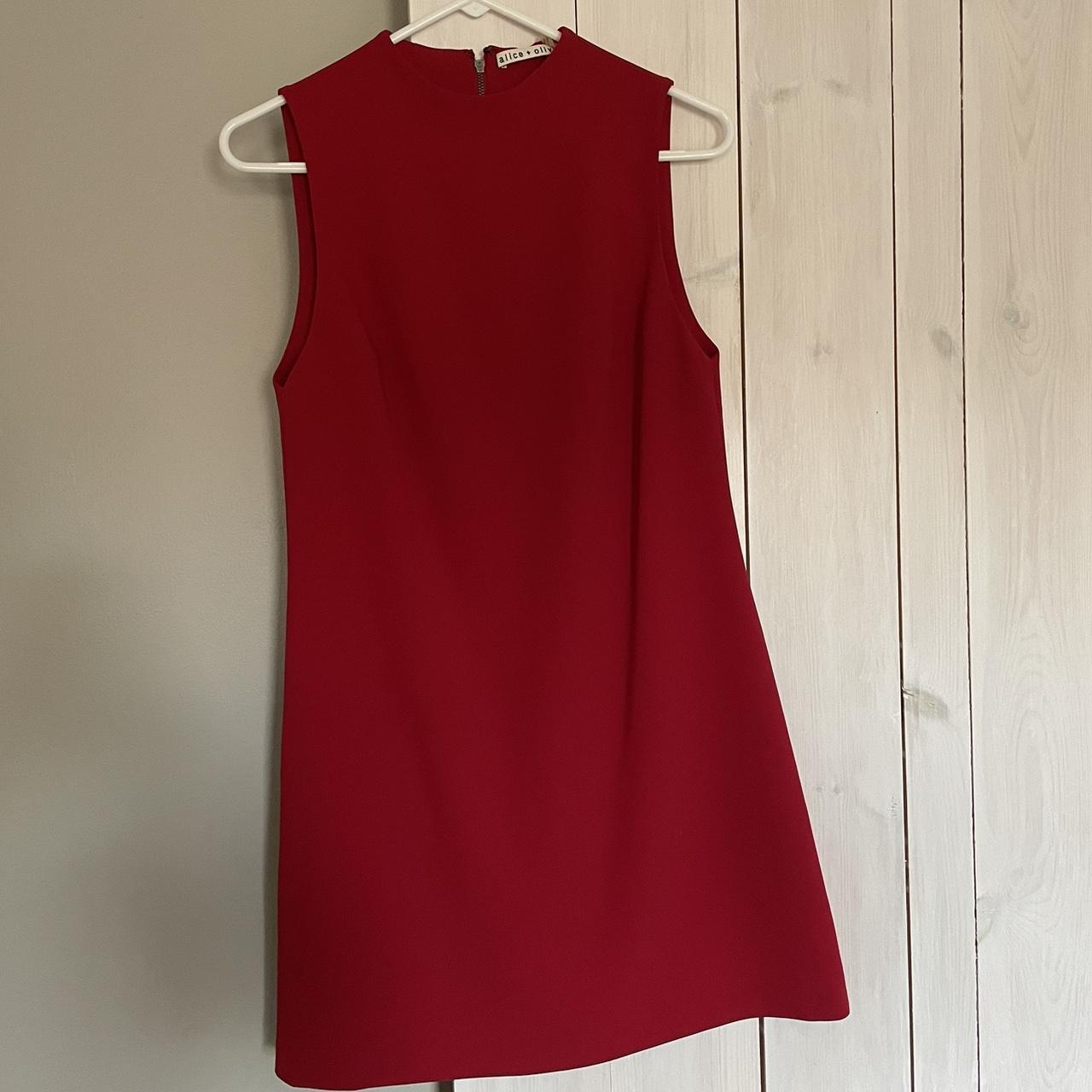 alice + olivia Women's Red and Burgundy Dress (2)