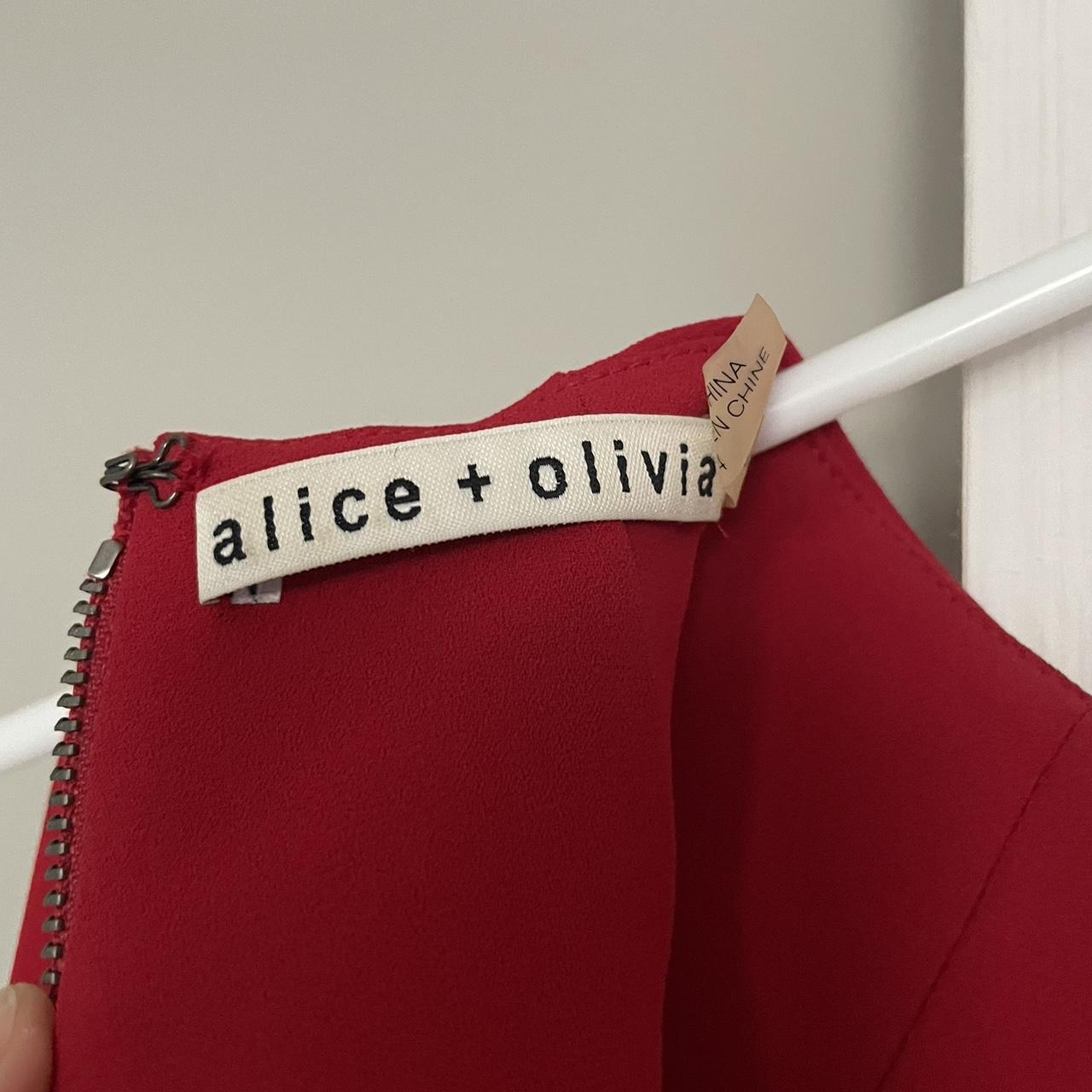 alice + olivia Women's Red and Burgundy Dress
