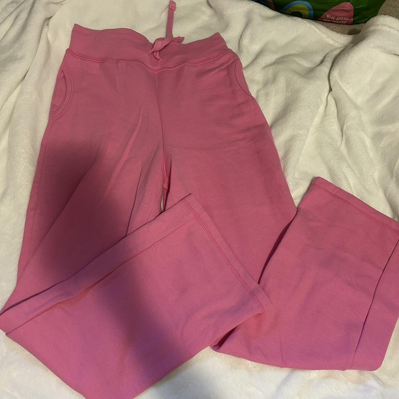 Gildan pink flare sweatpants Size. Depop