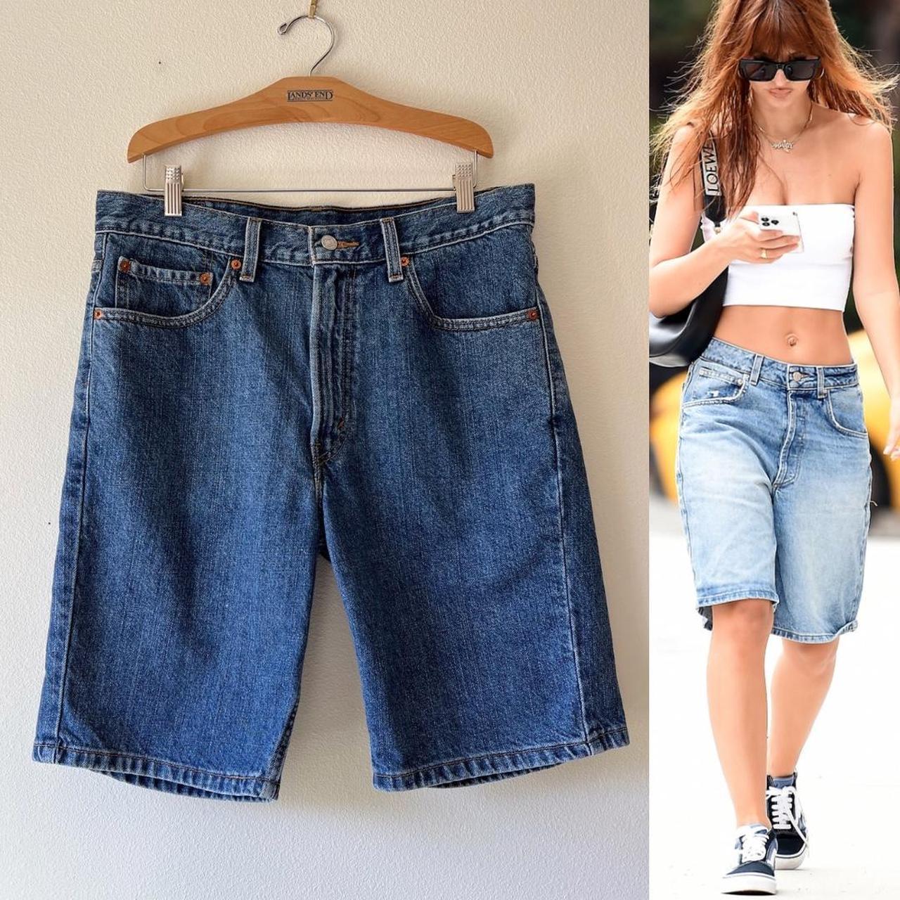 Levis 505 high rise jorts shorts. worn soft 100 Depop