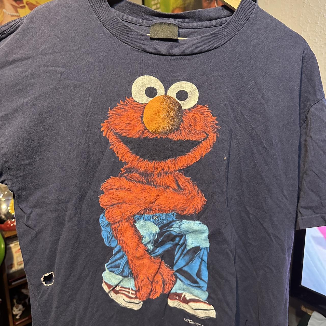 J*様 エルモ tシャツ elmo shirt vintage changes Vintage gangster elmo shirt on a changes tag has one | Depop