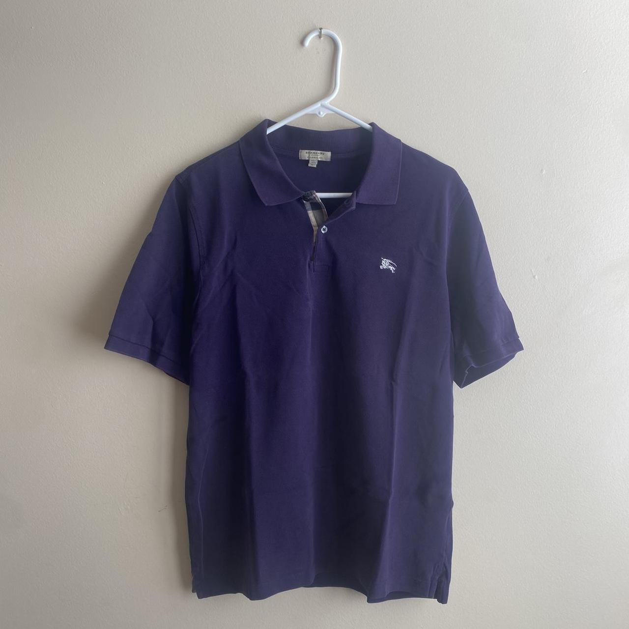 Burberry London factory mens L purple polo