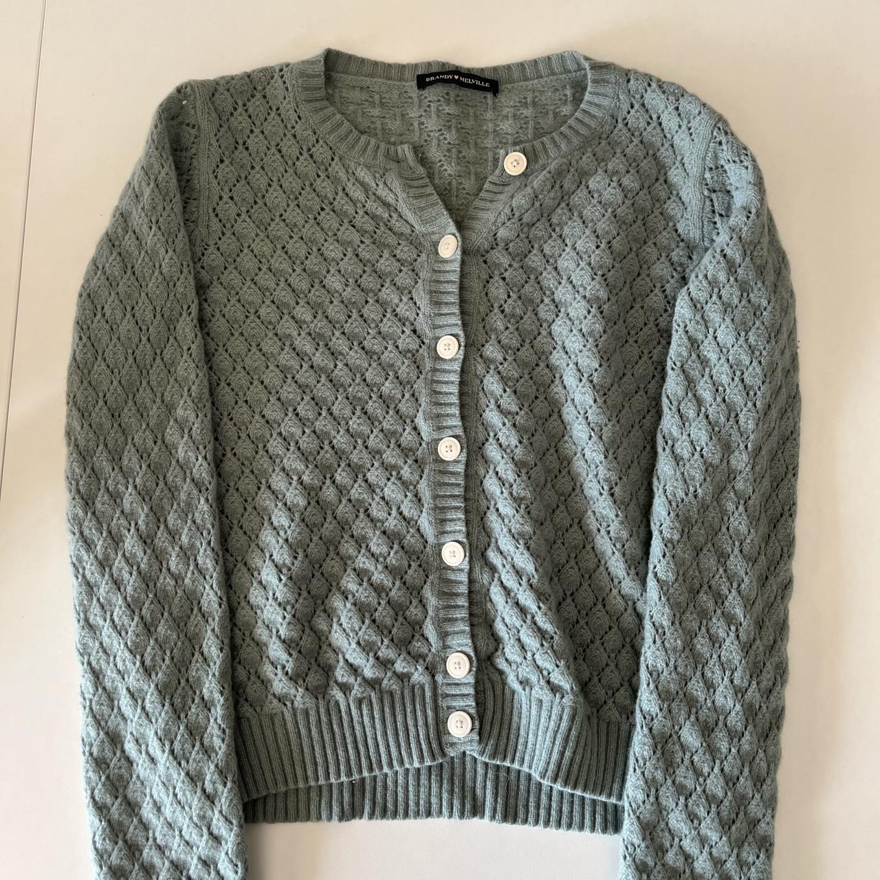 Brandy Melville Women's Green Cardigan | Depop