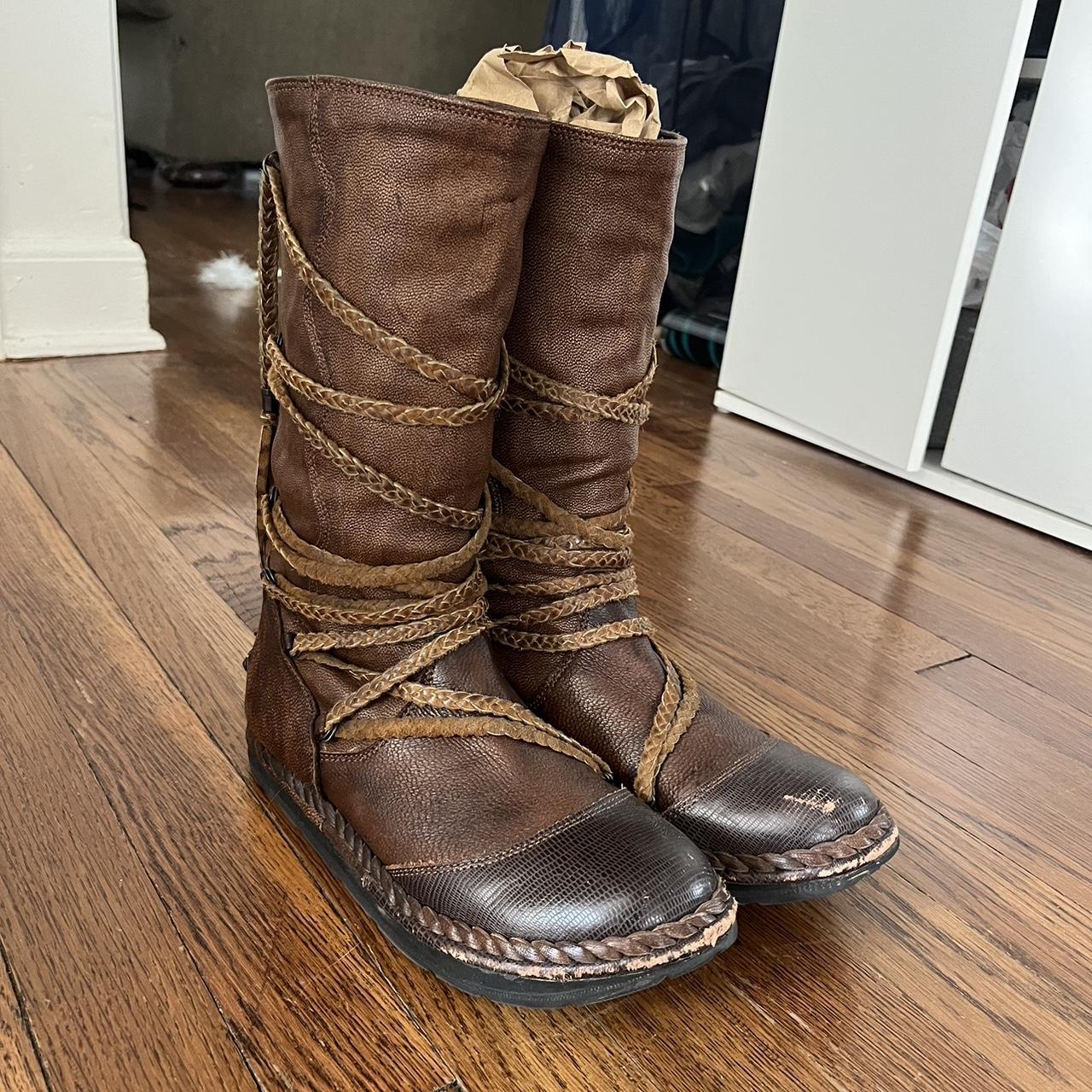 14th addiction boots - brown real beautiful leather... - Depop