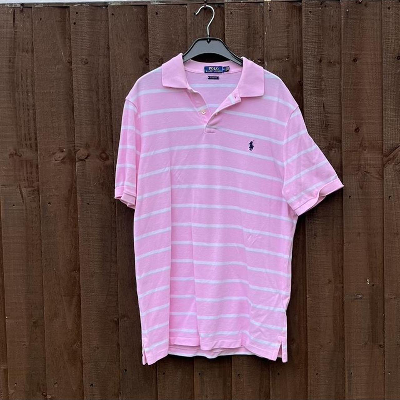 Polo Ralph Lauren Men's Pink and White Polo-shirts | Depop