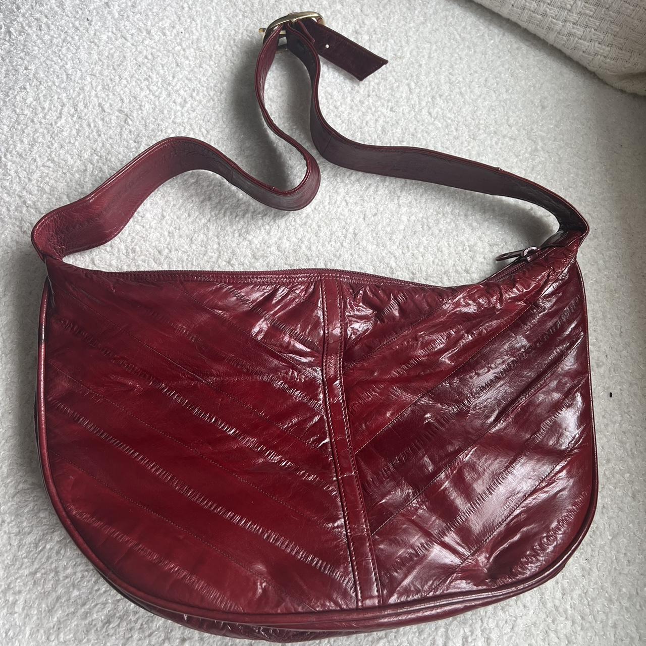 Eel Skin outlet burgundy handbag