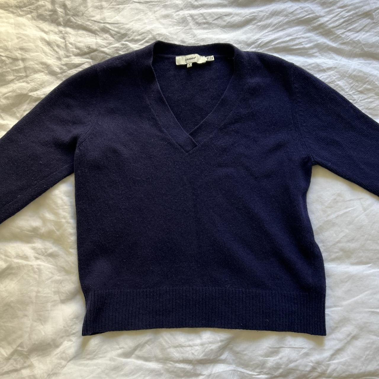 Wool navy knit jumper Angora / Lambswool blend Depop