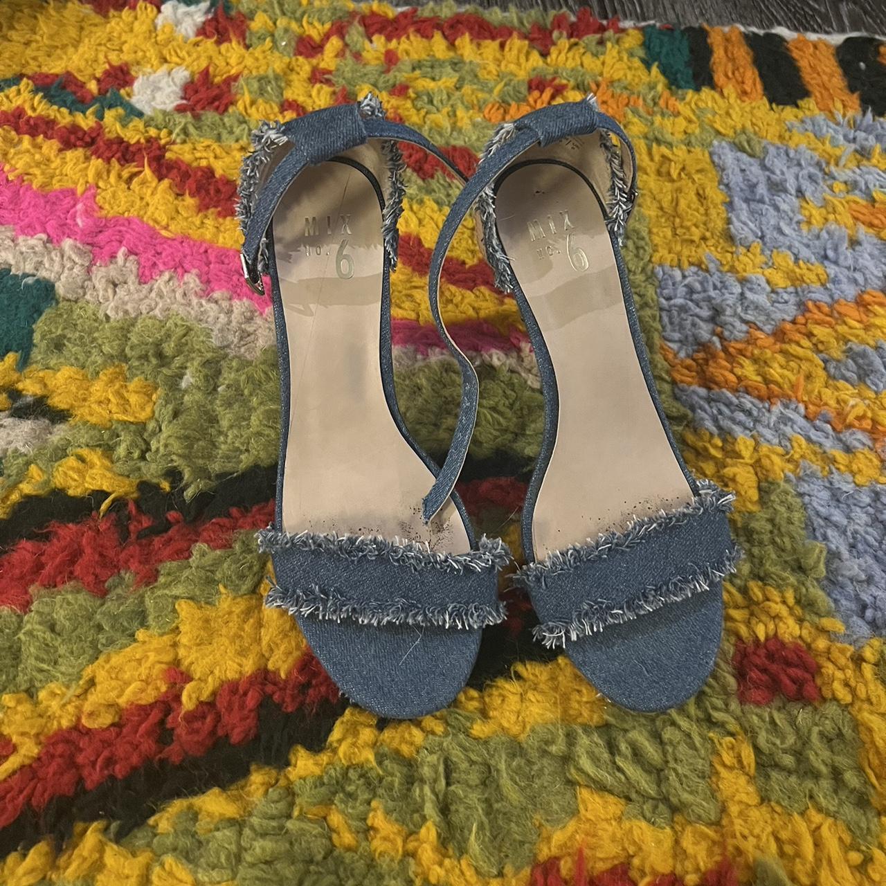 denim kitten heels
