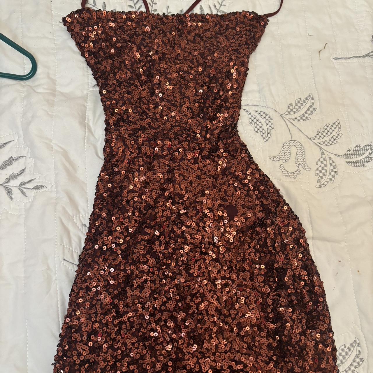 B Darlin Sequin Homecoming Dress Size 3/4 Cowl... - Depop