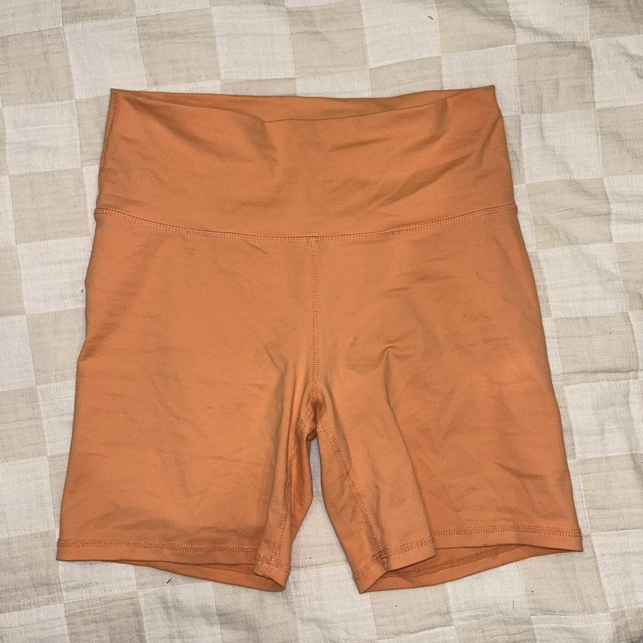 Echt orange scrunch bum active wear shorts. Women’s... - Depop