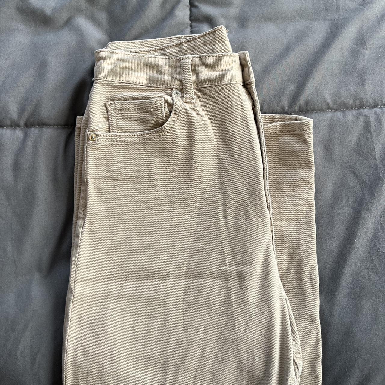 H&M High Waisted Straight Leg Tan Pants Perfect... - Depop