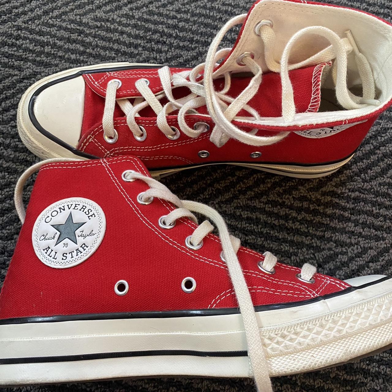 Converse Red Chuck 70s. worn once or twice! Such a... - Depop