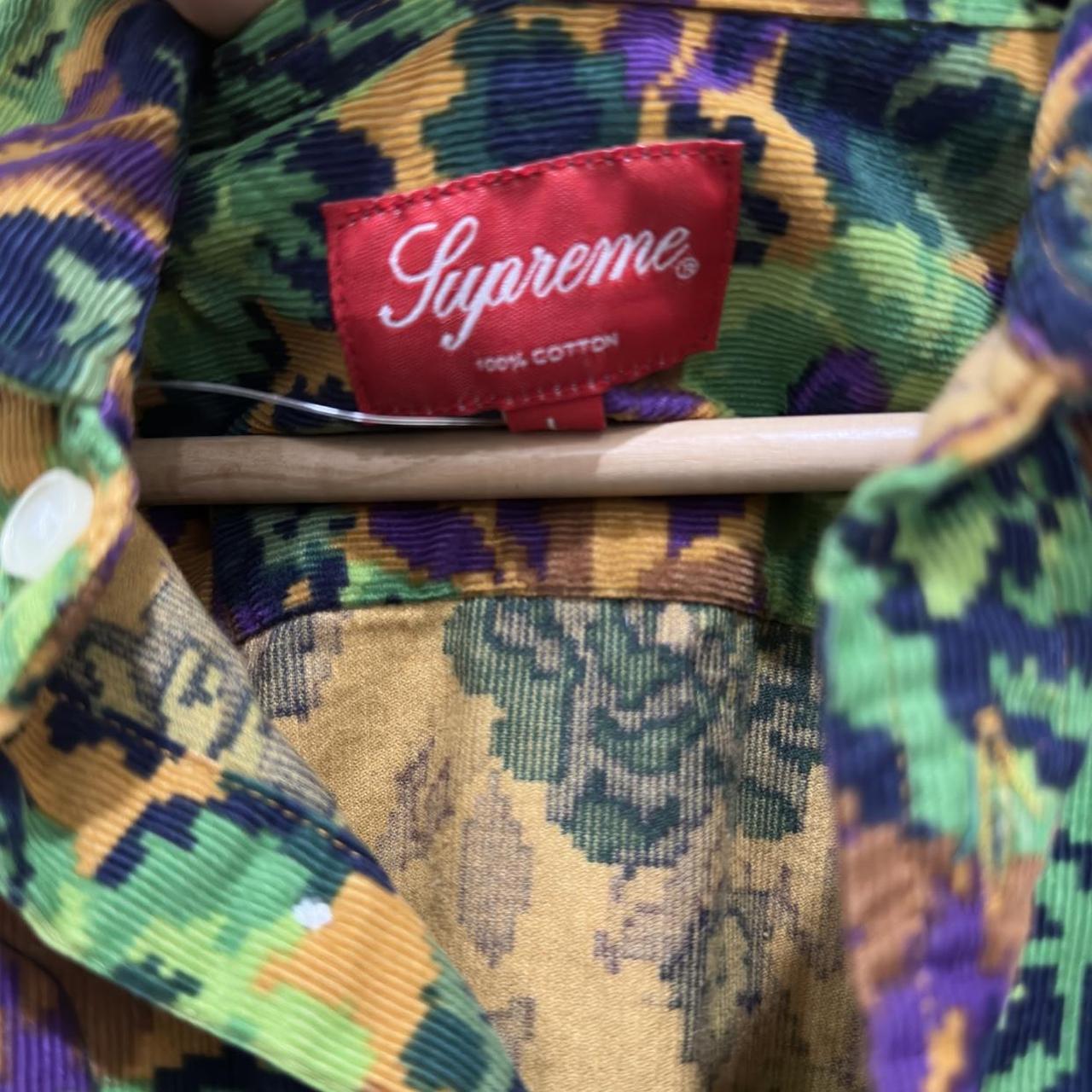 Supreme Digi Floral Corduroy Shirt Gold -people on... - Depop