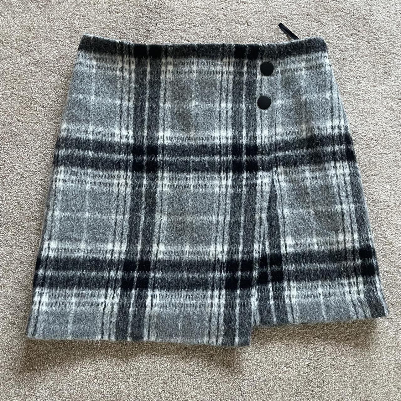 Grey tartan outlet skirt with zip