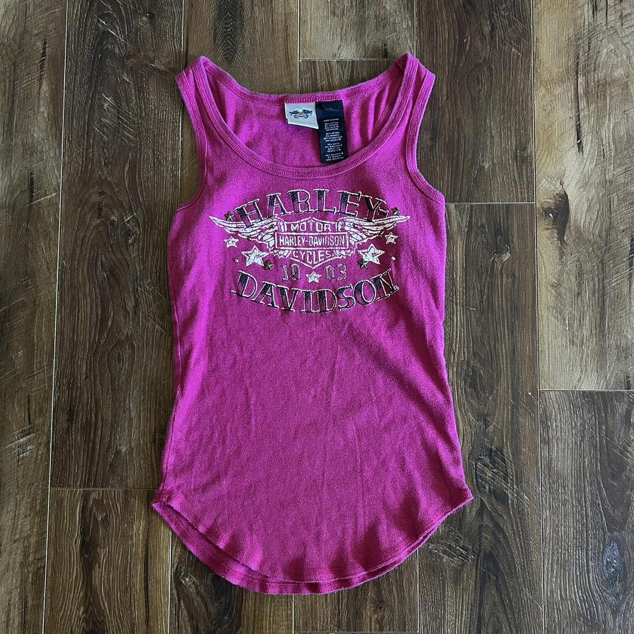 Harley Davidson Women's Pink Vest Depop