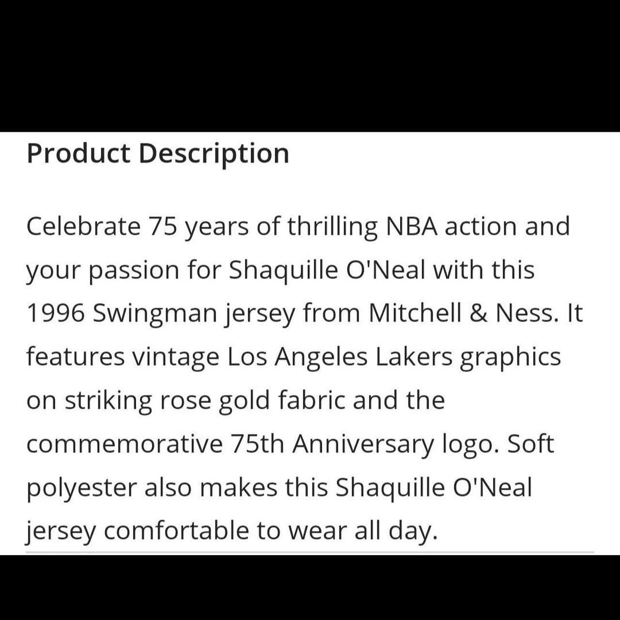 Shaquille O'Neal Los Angeles Lakers Mitchell & Ness Women's 75th  Anniversary Rose Gold 1996 Swingman Jersey - Pink