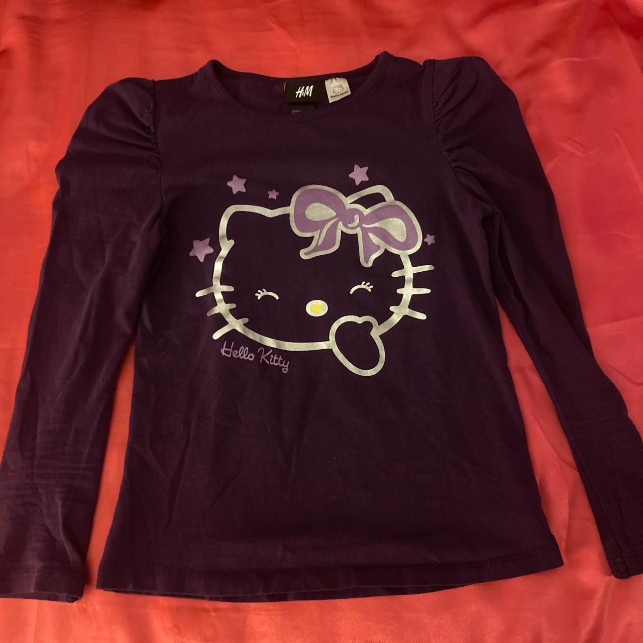 Hello Kitty Purple and Silver Shirt | Depop