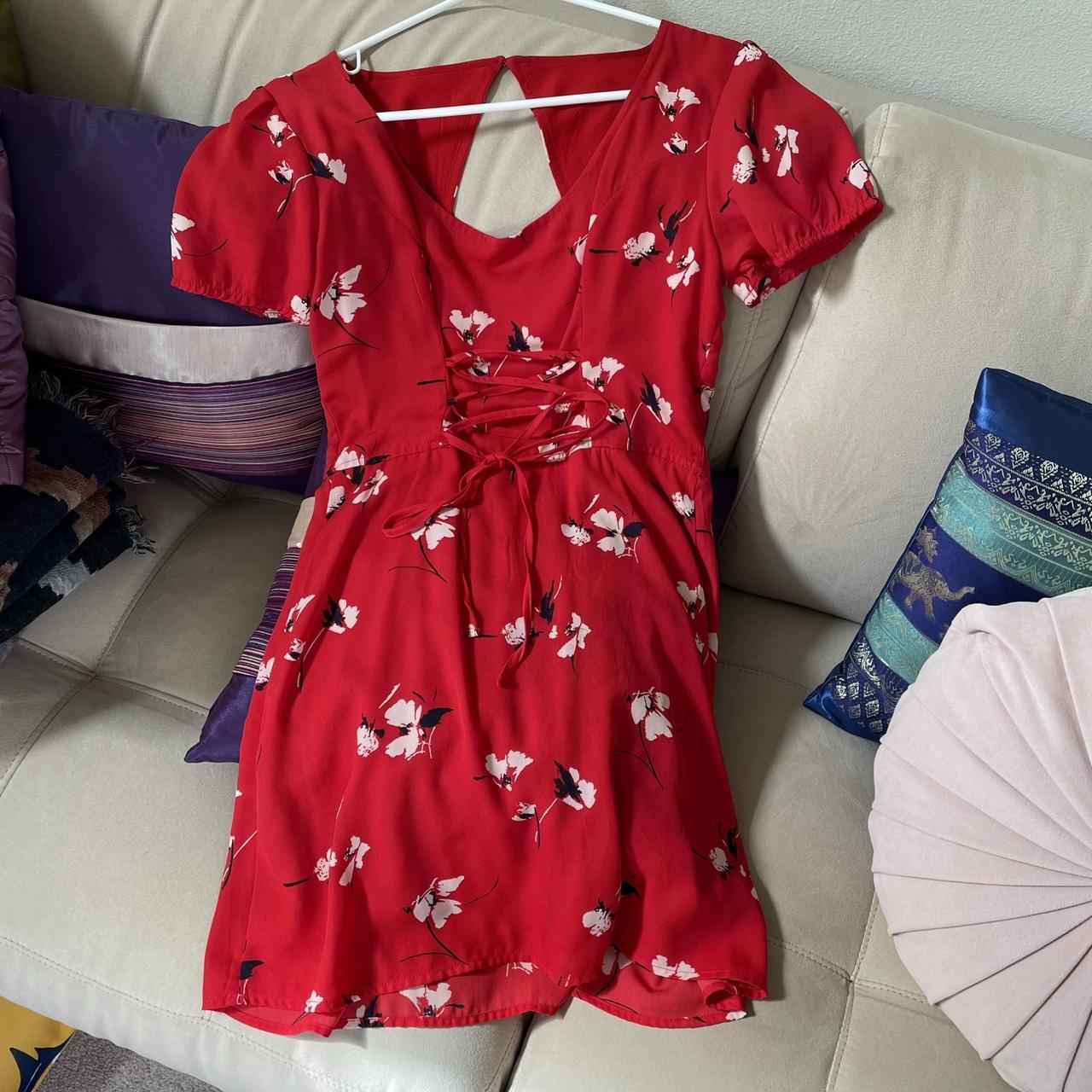 Abercrombie red 2025 floral dress