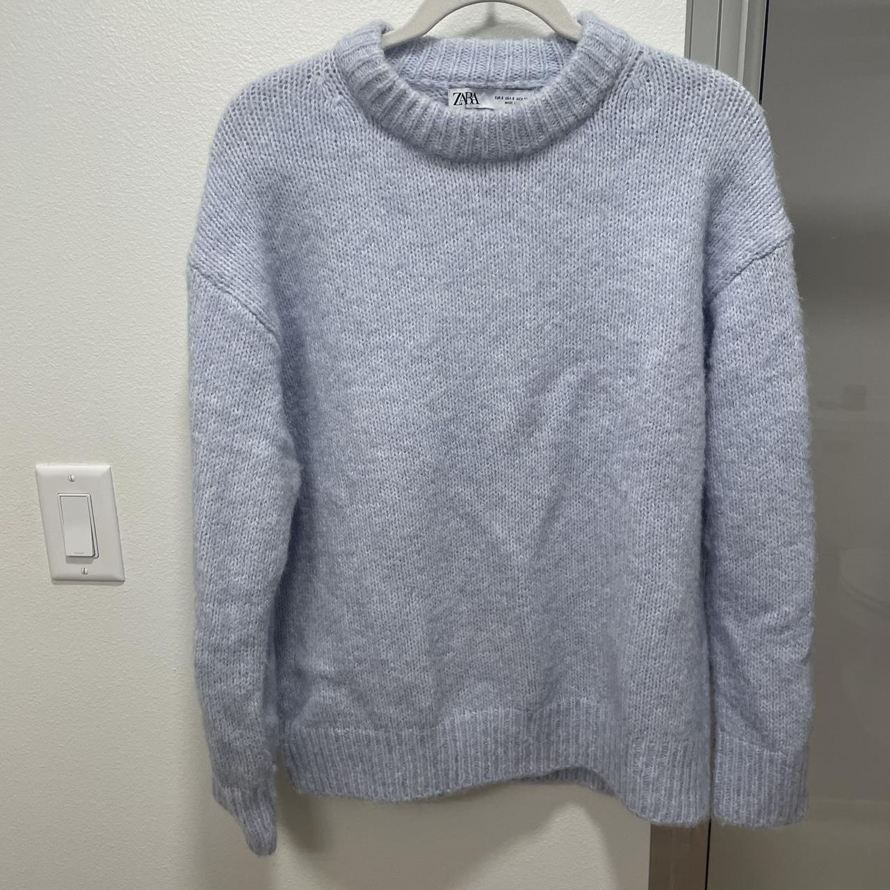 Zara light blue sweater - size small fits super... - Depop