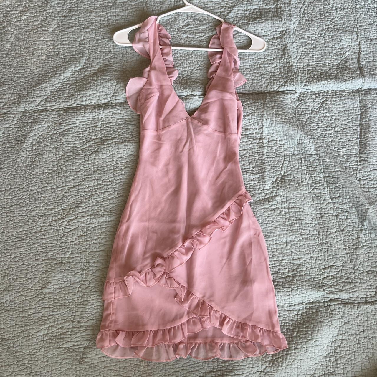 House of CB TANIA pink ruffle dress Pink mini dress... Depop