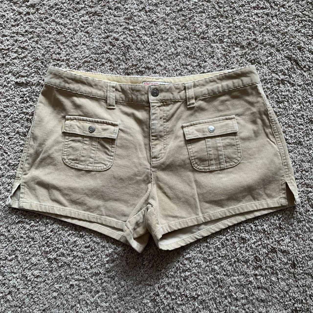 Aeropostale Women's Khaki and Tan Shorts Depop