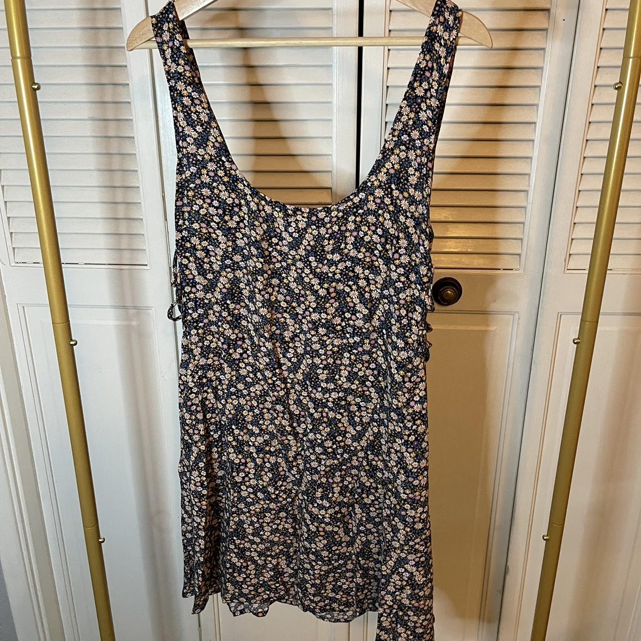 American Eagle Outfitters Women's Black and Blue Dress | Depop