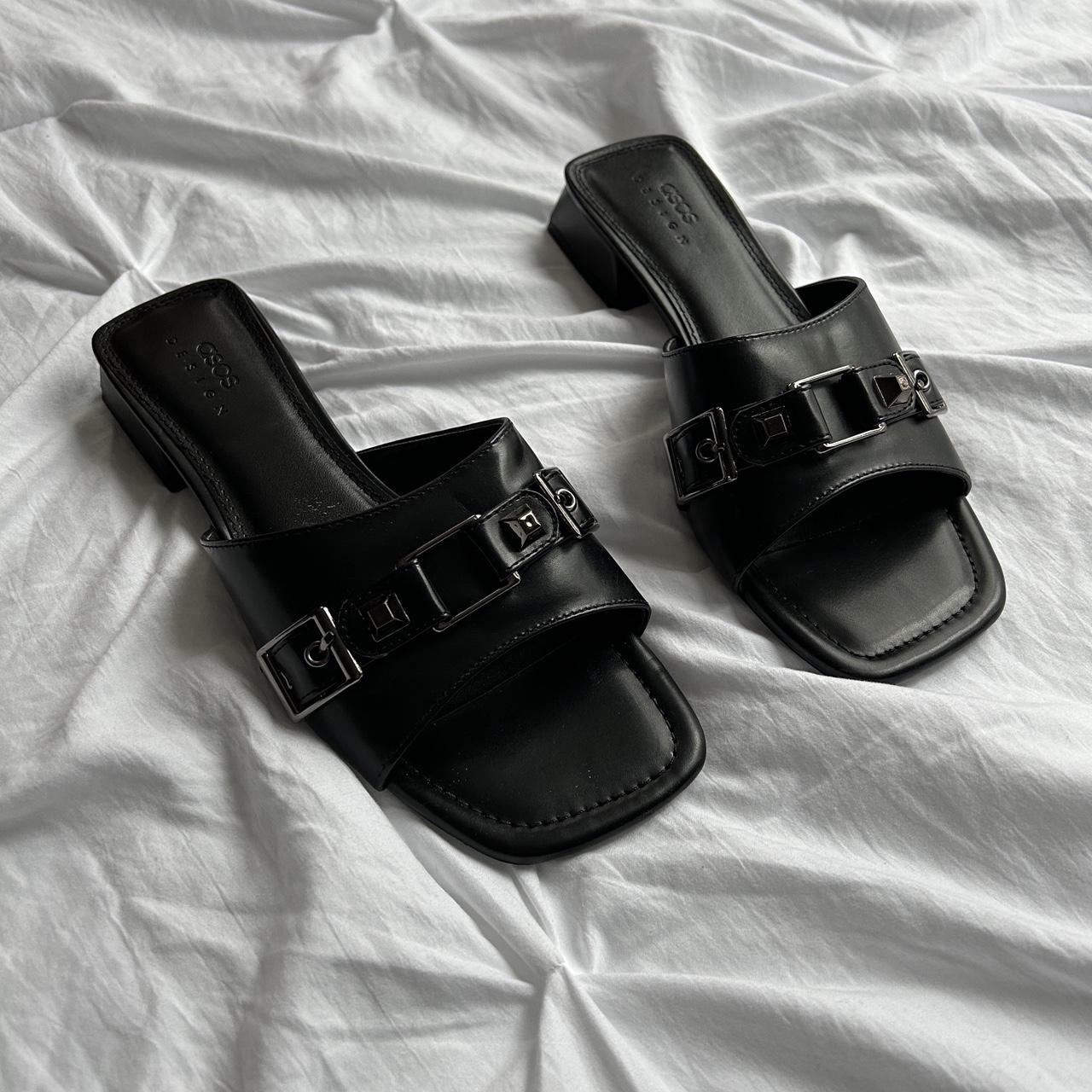 ASOS black kitten heeled sandals 🖤 -worn once... - Depop