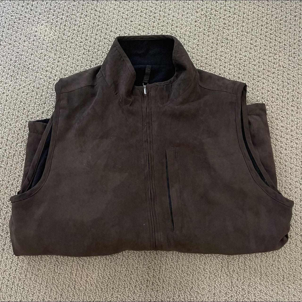 Brown reversible vest (black on the other side) - Depop