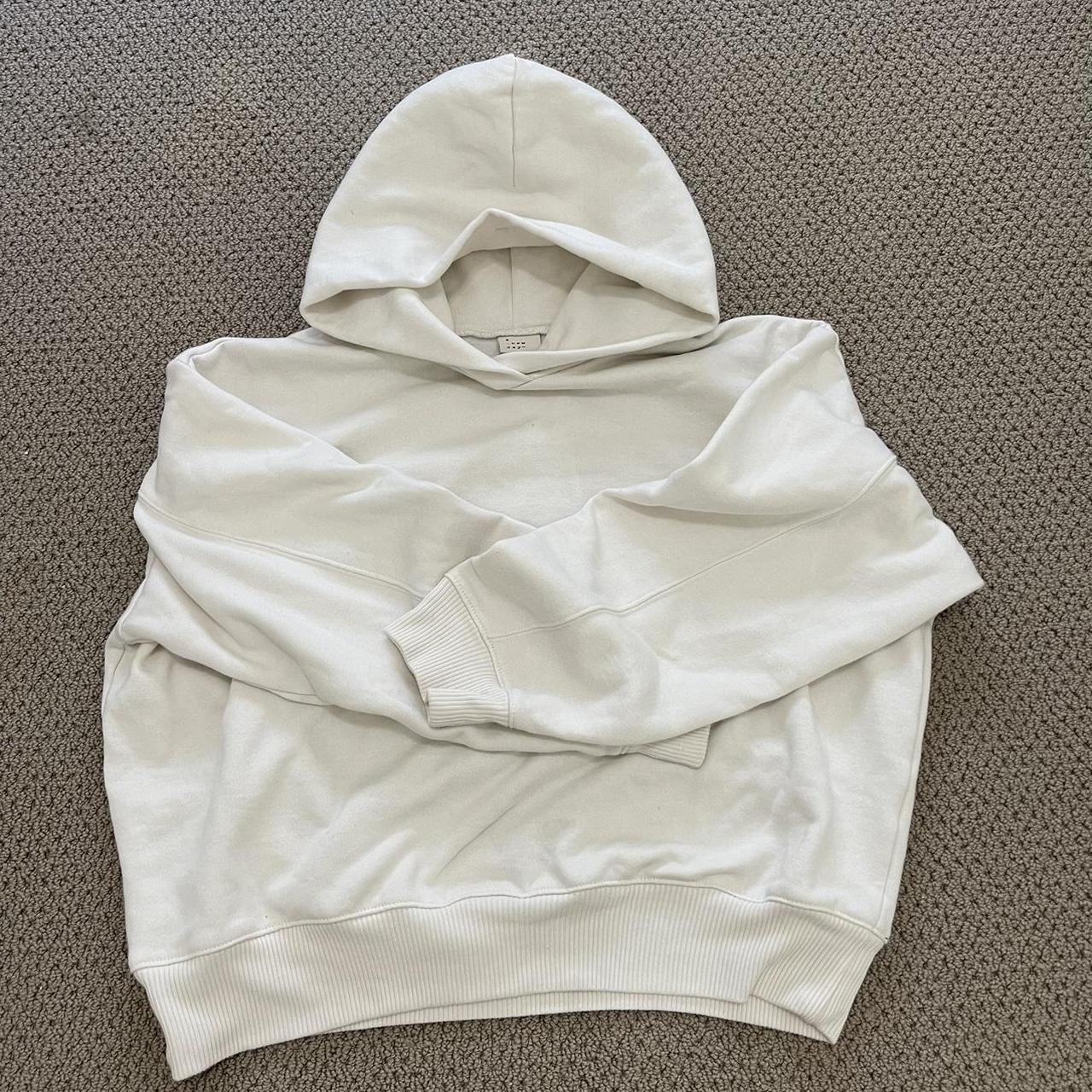 Cream colored boxy fit hoodie. Never worn - Depop