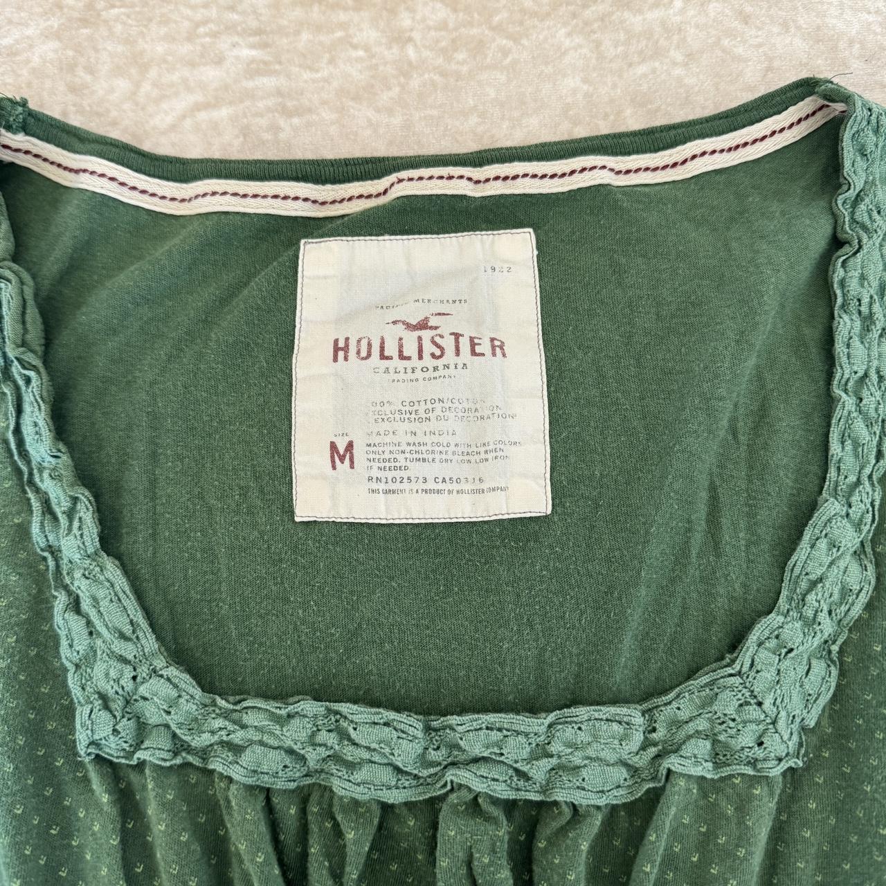 2000’s green hollister babydoll top - Depop