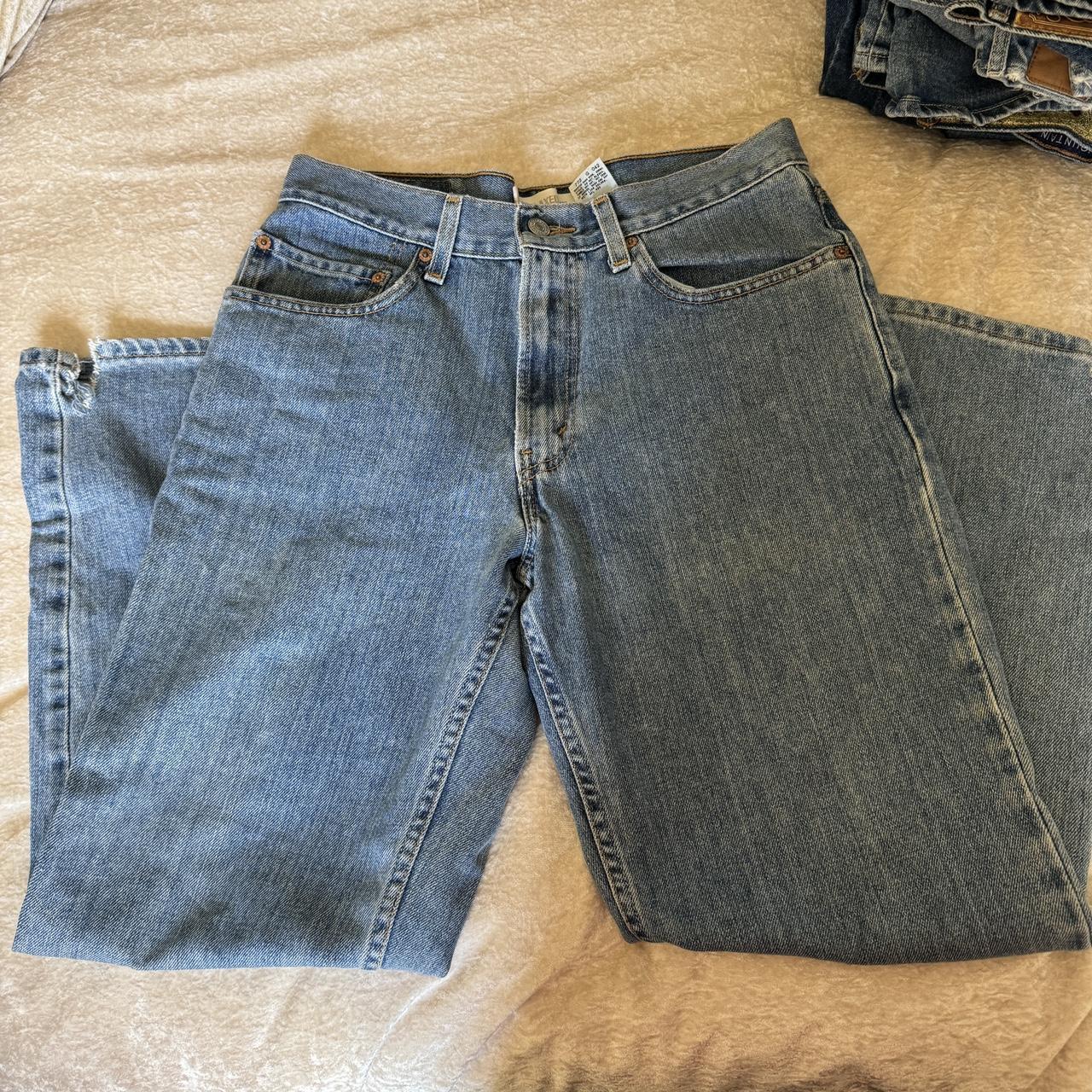 Levis 550 relaxed fit jeans bottom of legs have... - Depop