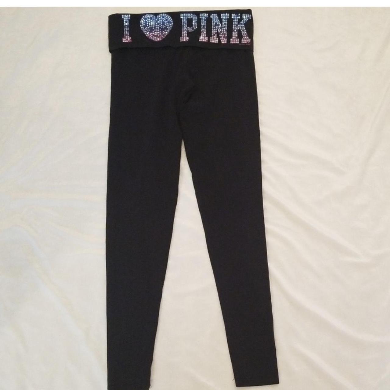 Victoria Secret Pink Fold Over Yoga Leggings - Depop