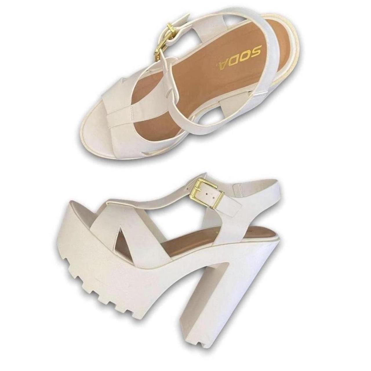 Soda white platform sales sandals