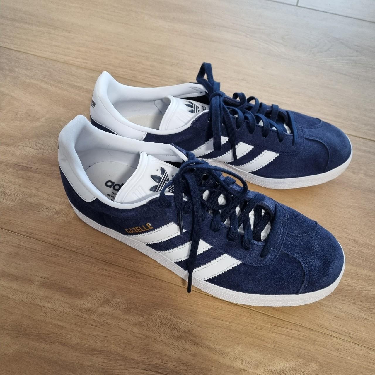 ️Repop. adidas gazelles navy blue UNISEX size US7 /... - Depop