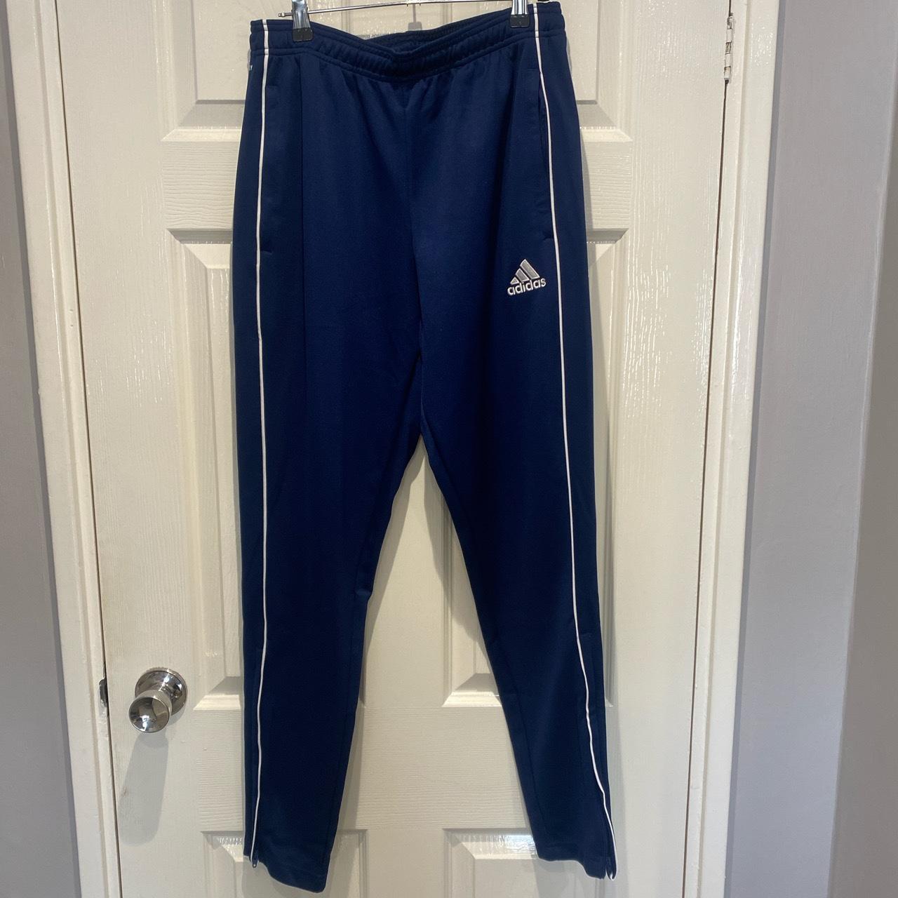 Adidas Navy Tracksuit Bottoms Size Medium Excellent... - Depop