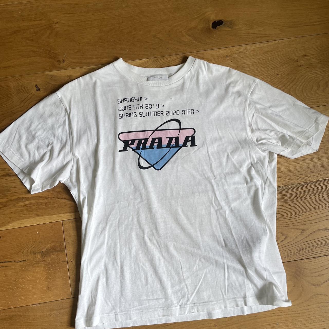 Prada Shanghai T Shirt White / pink / blue Spring | Depop